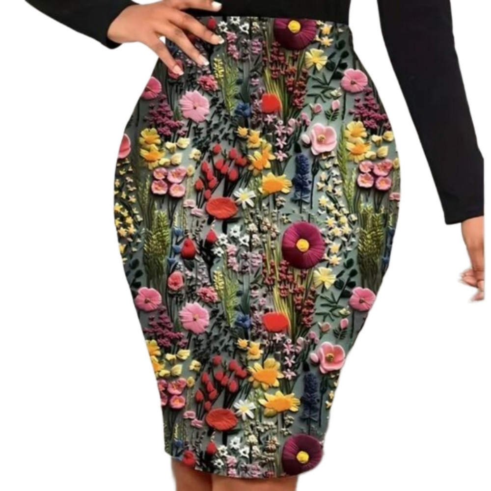 Beautiful floral high waist skirt sz Medium